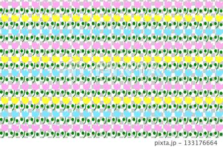 かわいいチューリップのシンプルなシームレスな背景イラスト_パステルカラー 133176664