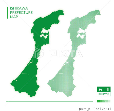 石川県地図・Ishikawa（ドット） 133176841