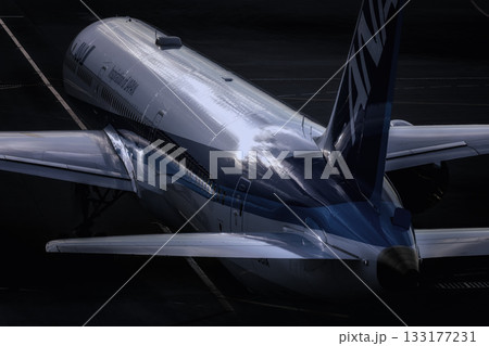 航空機のシルエット（B787） 133177231