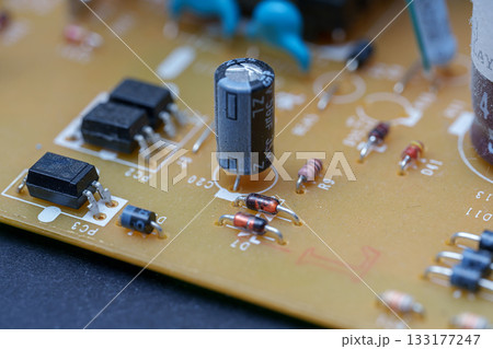 computer motherboard with chips 133177247