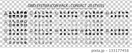 A unified contact icon set (20 styles) 133177458