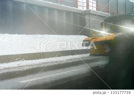 snow on the road 133177739