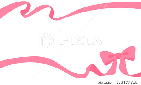 リボンのデコレーションフレーム 133177819