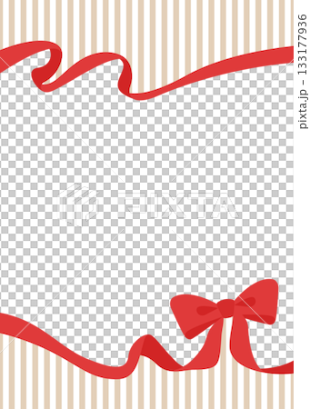 Ribbon decorative frame, striped background, portrait orientation 133177936
