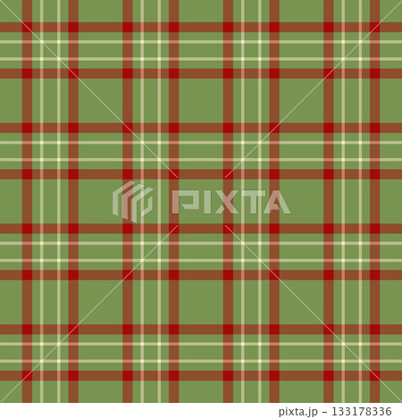 Classic plaid pattern with a blend of green, red and neutral hues. Perfect for textile design, backgrounds, and seasonal themes. Festive and versatile 133178336
