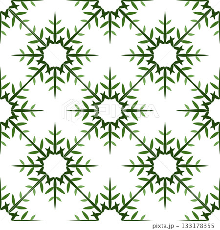 Christmas background of green snowflakes Winter stars seamless pattern Pattern of green snowflakes Christmas background of green snowflakes Winter stars seamless pattern Pattern of green snowflakes 133178355