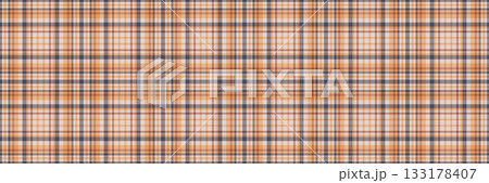 Halloween plaid background textile, woven fabric vector seamless. Goose check pattern texture tartan in white and orange colors. 133178407