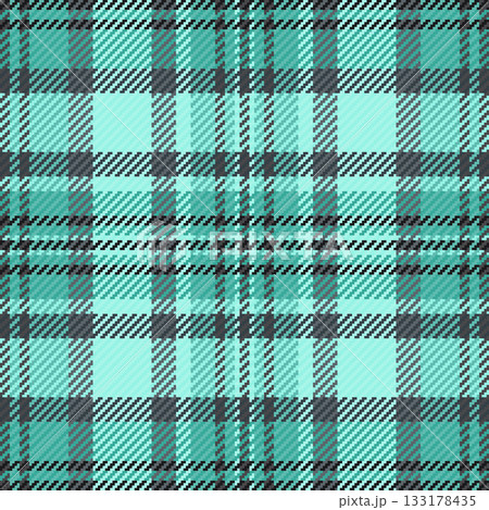 Classic plaid pattern in cool teal  gray. Versatile fabric texture ideal for backgrounds, apparel design, or adding a touch of rustic warmth to creative projects. 133178435
