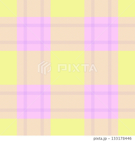 Scrapbooking texture seamless fabric, packing tartan check background. Various plaid vector pattern textile in light and lime colors. 133178446