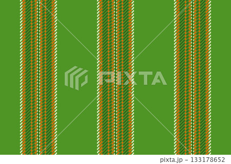 Vertical striped textile pattern in vibrant greens, oranges and whites. A classic design for fabrics, backgrounds, and designs needing a colorful, textured feel. 133178652