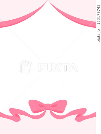 リボンのデコレーションフレーム、背景、縦向き 133178743