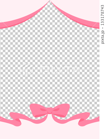 リボンのデコレーションフレーム、背景、縦向き 133178743