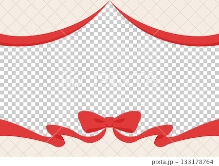 Ribbon decoration frame, background, diagonal grid pattern 133178764