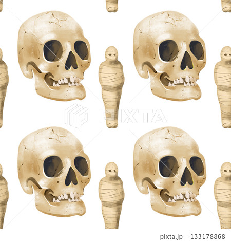 Seamless pattern. Day of the Dead. Illustration of a Mexican holiday, Halloween, horror, Magic Seamless pattern. Day of the Dead. Illustration of a Mexican holiday, Halloween, horror, Magic 133178868