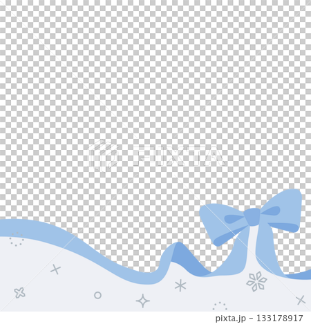 緞帶裝飾框、背景、雪景裝飾、正方形 133178917