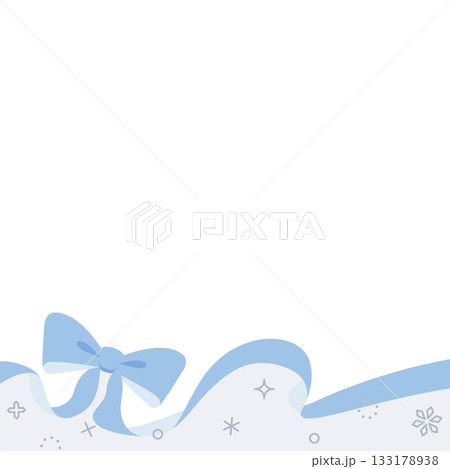 リボンのデコレーションフレーム、背景、雪の装飾、正方形サイズ リボンのデコレーションフレーム、背景、雪の装飾、正方形サイズ 133178938