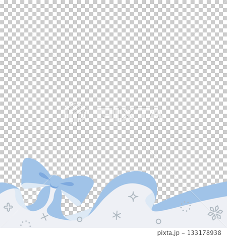 リボンのデコレーションフレーム、背景、雪の装飾、正方形サイズ リボンのデコレーションフレーム、背景、雪の装飾、正方形サイズ 133178938