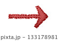 パッチワークな矢印(赤色) 133178981