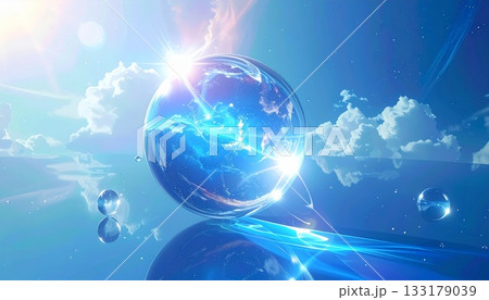 水球の水素イメージイラスト 水球の水素イメージイラスト 133179039