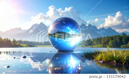 水球の水素イメージイラスト 133179042