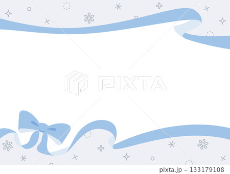 リボンのデコレーションフレーム、背景、雪の装飾 133179108