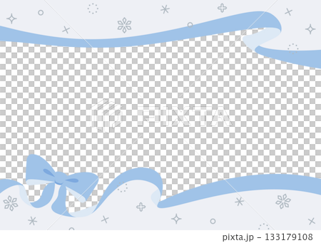 リボンのデコレーションフレーム、背景、雪の装飾 133179108