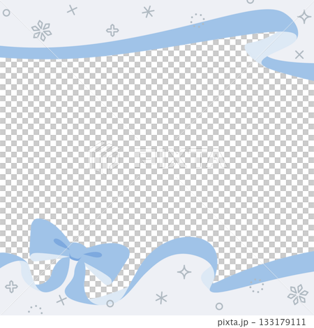 緞帶裝飾框、背景、雪景裝飾、正方形 133179111