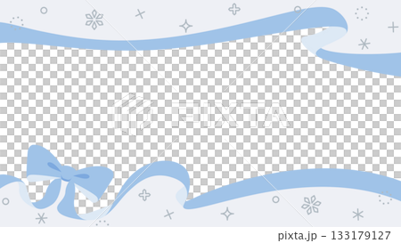 Ribbon decoration frame, background, snow decoration Ribbon decoration frame, background, snow decoration 133179127