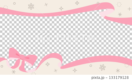 Ribbon decoration frame, background, snow decoration Ribbon decoration frame, background, snow decoration 133179128