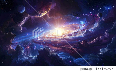 星雲が漂う銀河 星雲が漂う銀河 133179297