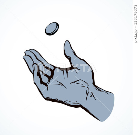Vector drawing. The hand draws lots Vector drawing. The hand draws lots 133179375