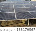 敷地に敷き詰められた、多数の太陽光発電ソーラーパネル 133179567