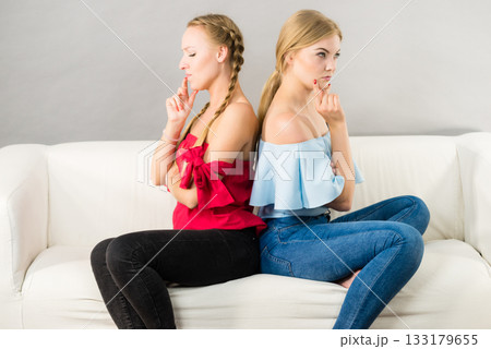 Two women being mad at each other Two women being mad at each other 133179655