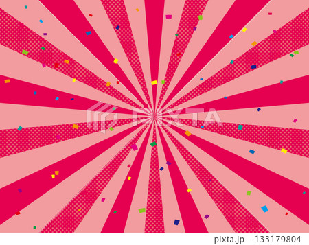 サーモンピンクの放射線のポップな背景 133179804