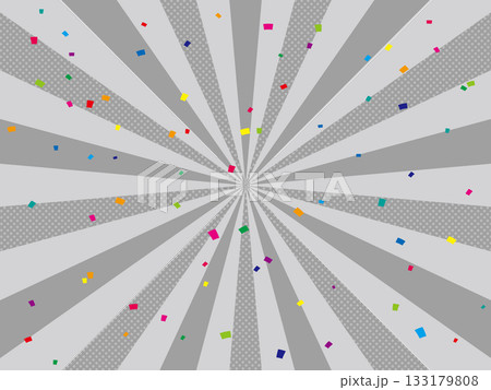グレーの放射線のポップな背景 グレーの放射線のポップな背景 133179808