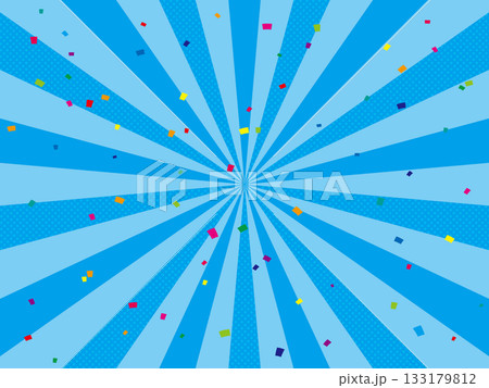 水色の放射線のポップな背景 133179812