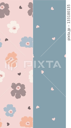 Soft Pastel Patterns with Florals Fruits and Cute Motifs for Notebook Designs 133180135