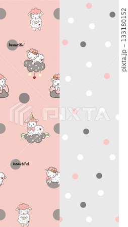 Soft Pastel Patterns with Florals Fruits and Cute Motifs for Notebook Designs 133180152