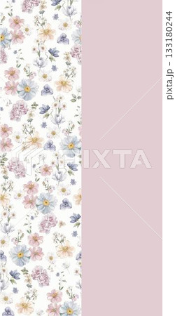 Soft Pastel Patterns with Florals Fruits and Cute Motifs for Notebook Designs 133180244
