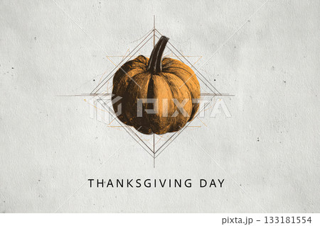Pumpkin illustration with geometric design for Thanksgiving Day harvest celebration concept Pumpkin illustration with geometric design for Thanksgiving Day harvest celebration concept 133181554