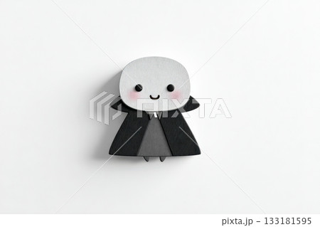 Cute cartoon vampire character illustration with a playful expression for Halloween concept 133181595