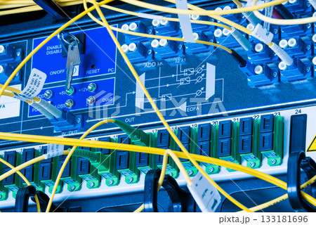 optical cables connected to internet service provider switch 133181696