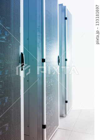 Server room with racks in internet data center 133181697