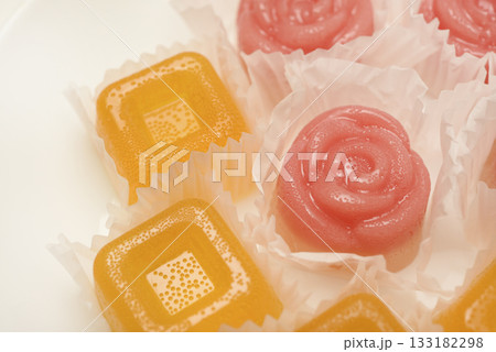 Orange marmalade. A sweet snack. Marmalade with different flavors and colors. Orange marmalade. A sweet snack. Marmalade with different flavors and colors. 133182298