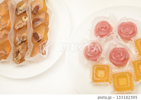 Orange marmalade with nuts. A sweet snack. Orange marmalade with nuts. A sweet snack. 133182305