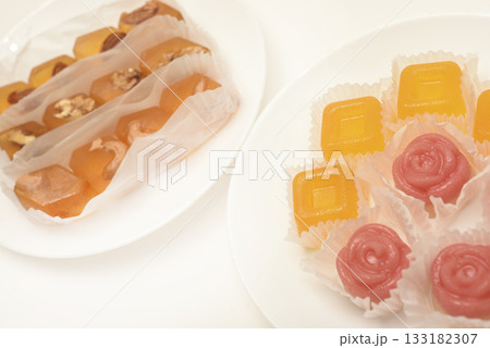 Orange marmalade with nuts. A sweet snack. Orange marmalade with nuts. A sweet snack. 133182307