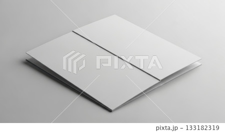 Blank white brochure mockup for minimalist design and branding presentation 133182319