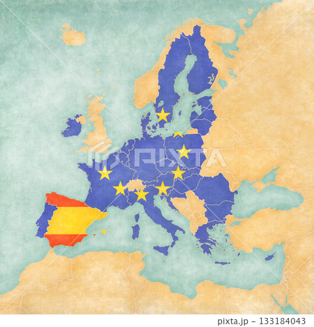Map of Spain and EU 133184043