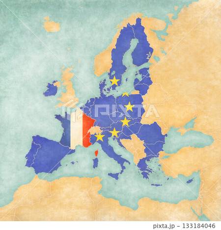 Map of France and EU 133184046