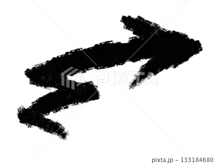 素材用に筆で書いた、太めの矢印マーク 素材用に筆で書いた、太めの矢印マーク 133184680